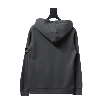 Stone Island Classic Logo Sleeve Patch Hoodie Dark Gray 02