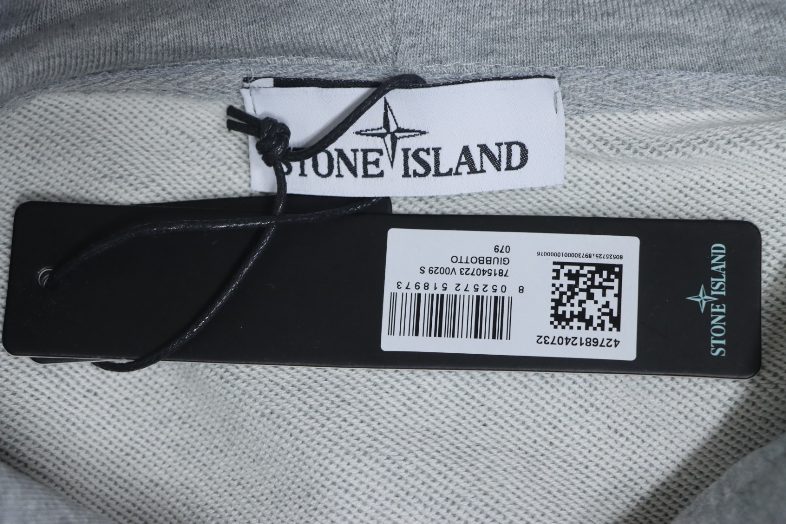 Stone Island Classic Logo Sleeve Patch Zipper Hoodie Gray