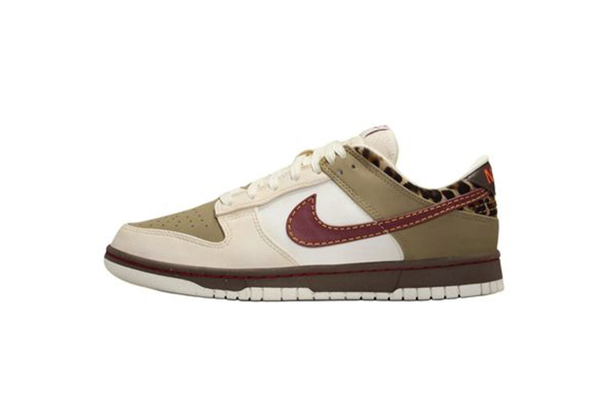 Nike Dunk Low Khaki & Team Red & Pearl White IM6687-262