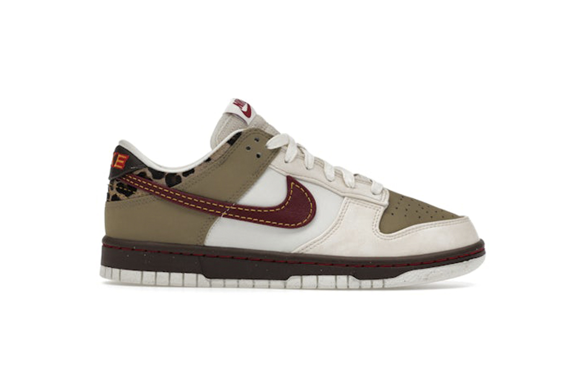 Nike Dunk Low Khaki & Team Red & Pearl White IM6687-262