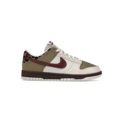 Nike Dunk Low Khaki & Team Red & Pearl White IM6687-262 02