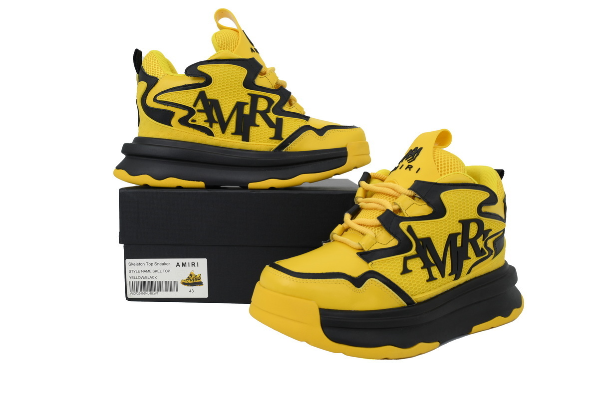 Amiri Platform Elevated Lace-Up Sneakers Yellow