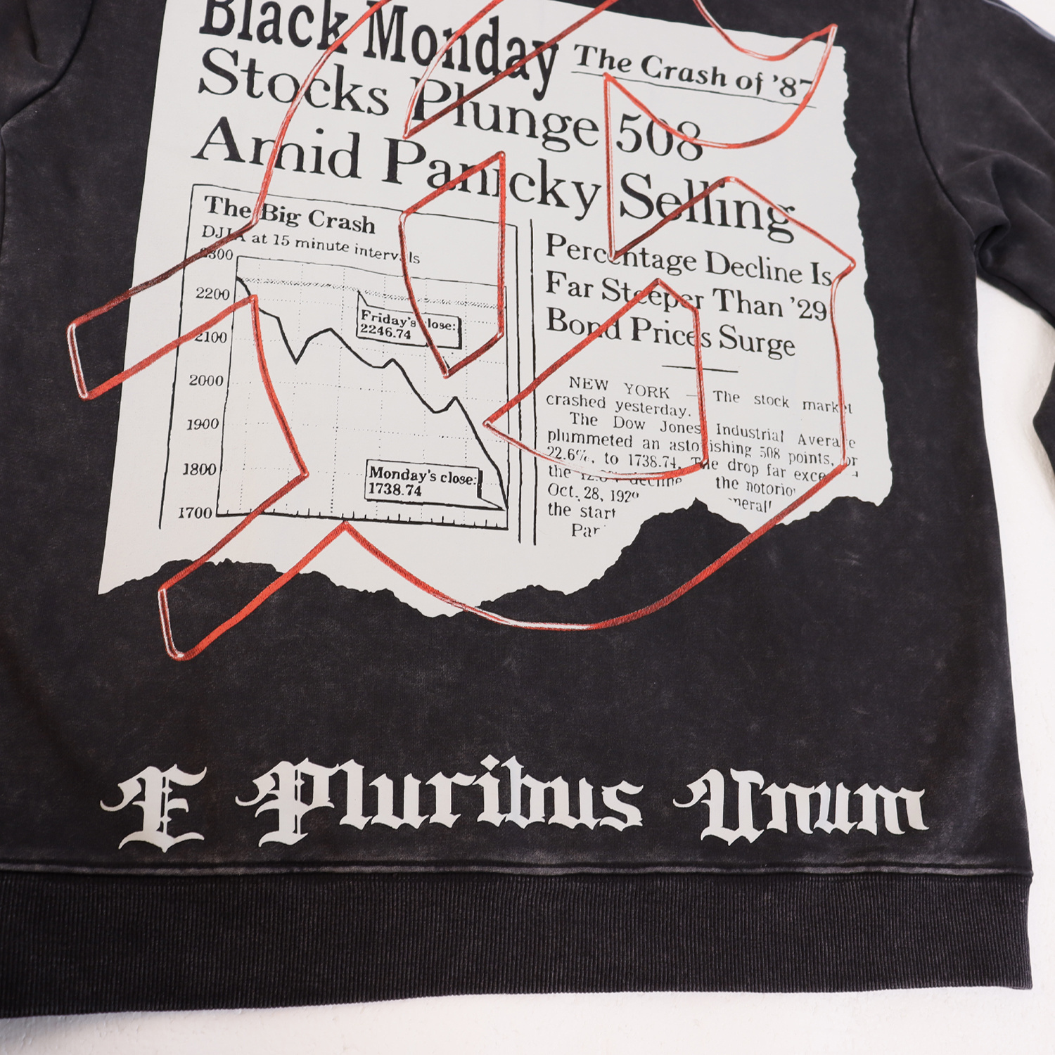 Godspeed Black Monday Hoodie #5537 Washed Black/Red