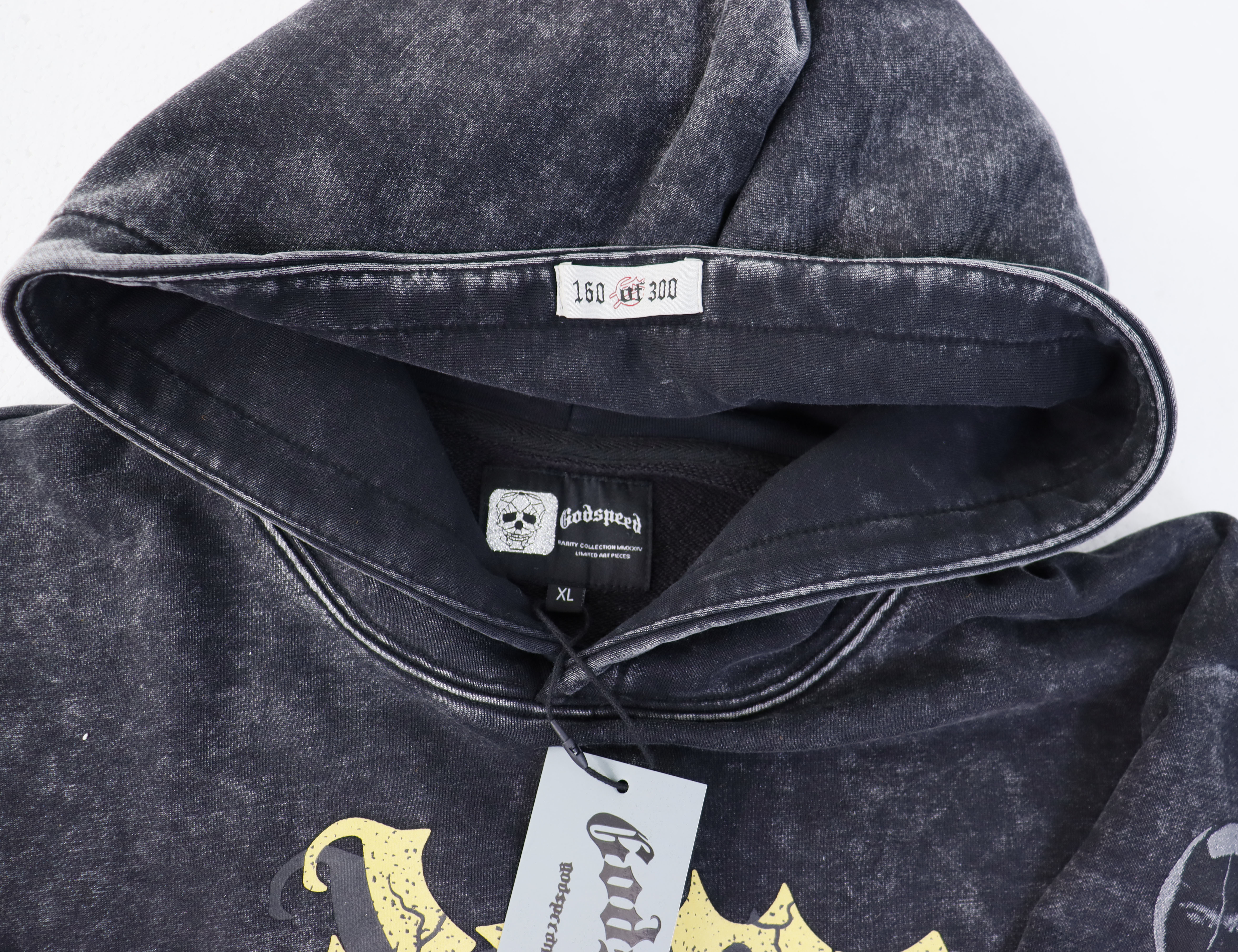 Godspeed Robot Print Hoodie #5536 Washed Black