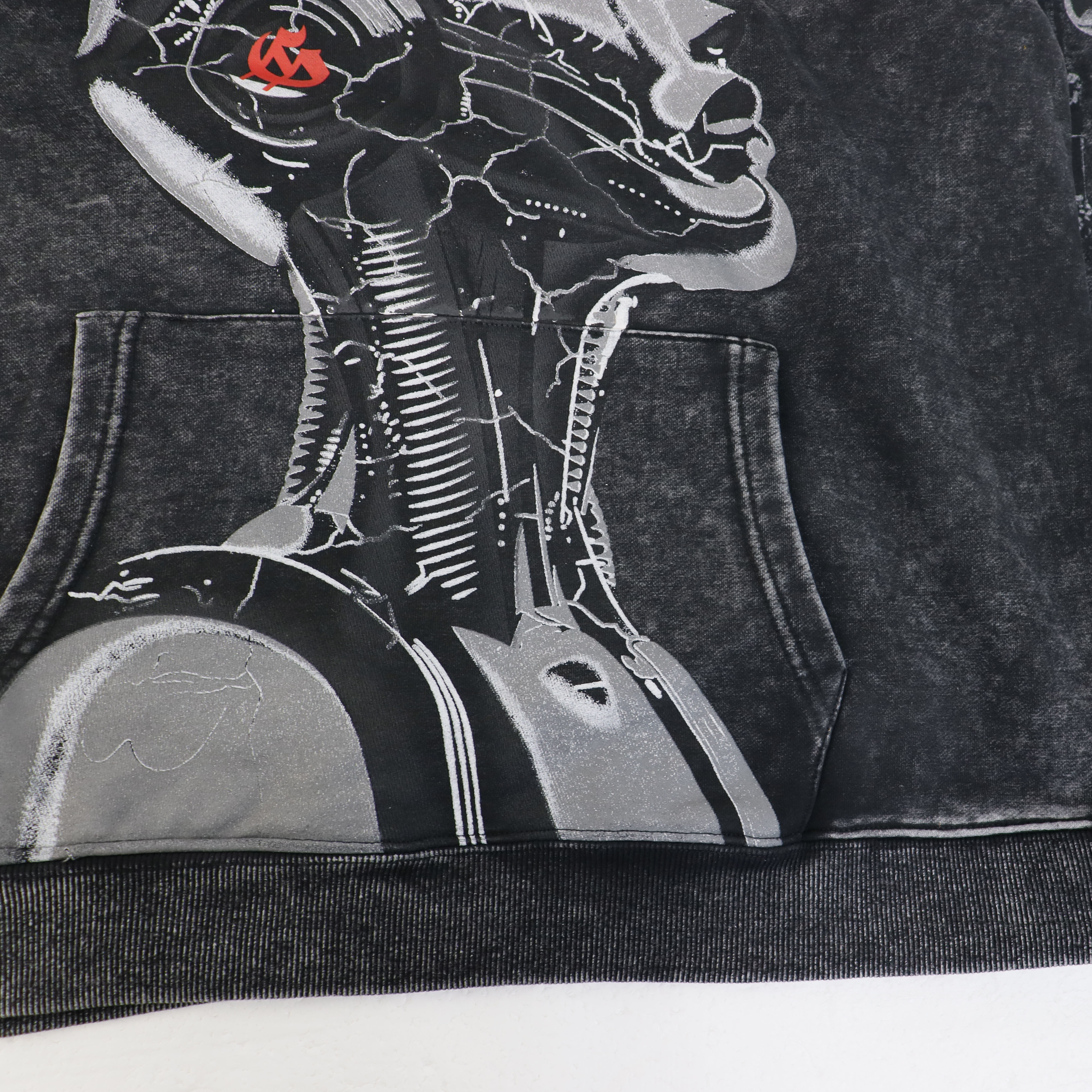Godspeed Robot Print Hoodie #5536 Washed Black