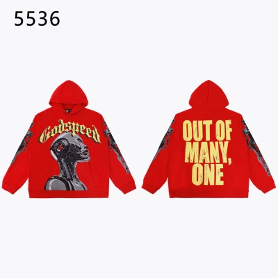 Godspeed Robot Print Hoodie #5536 Washed Red 02