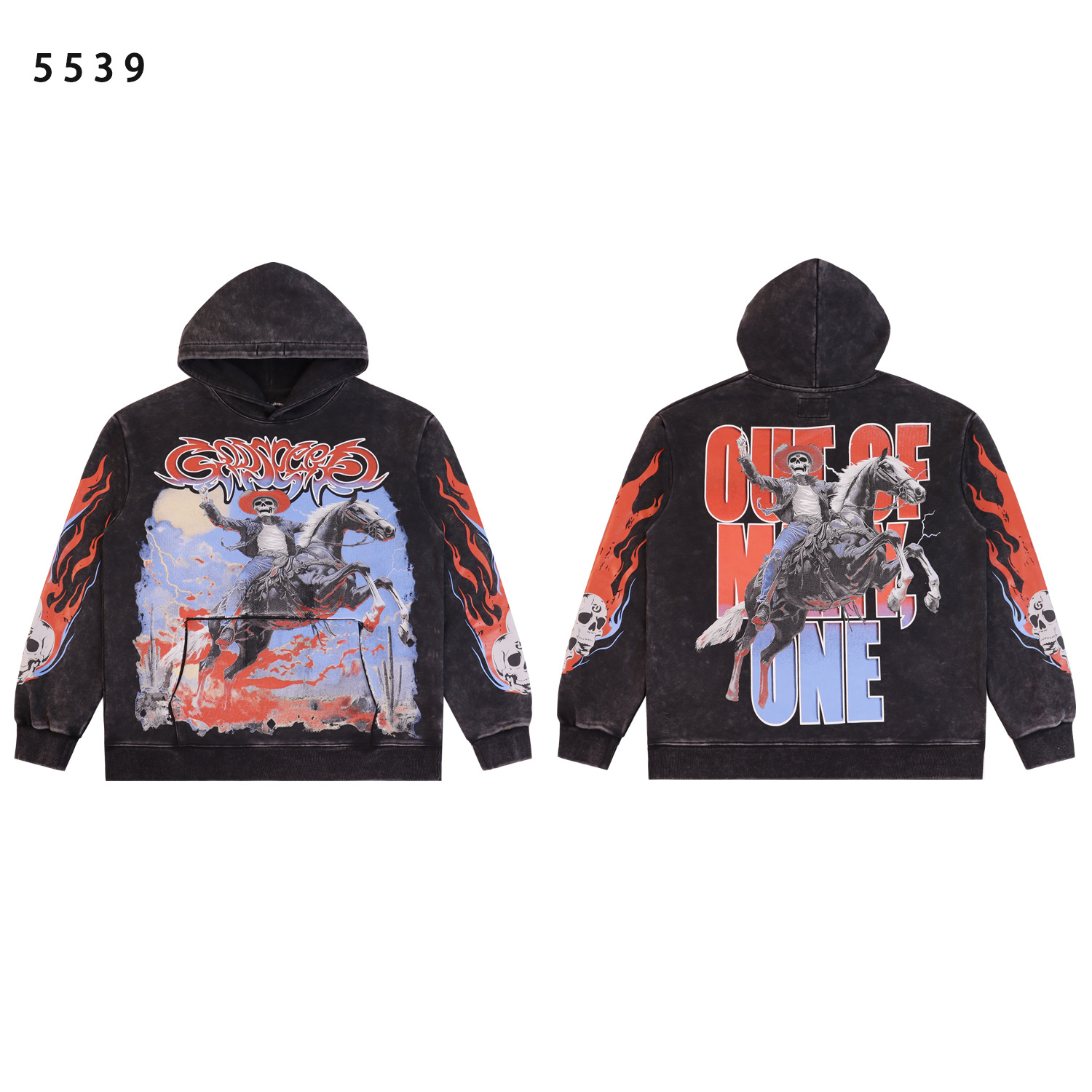 Godspeed Thoroughbred Hoodie #5539 Washed Black/Apricot