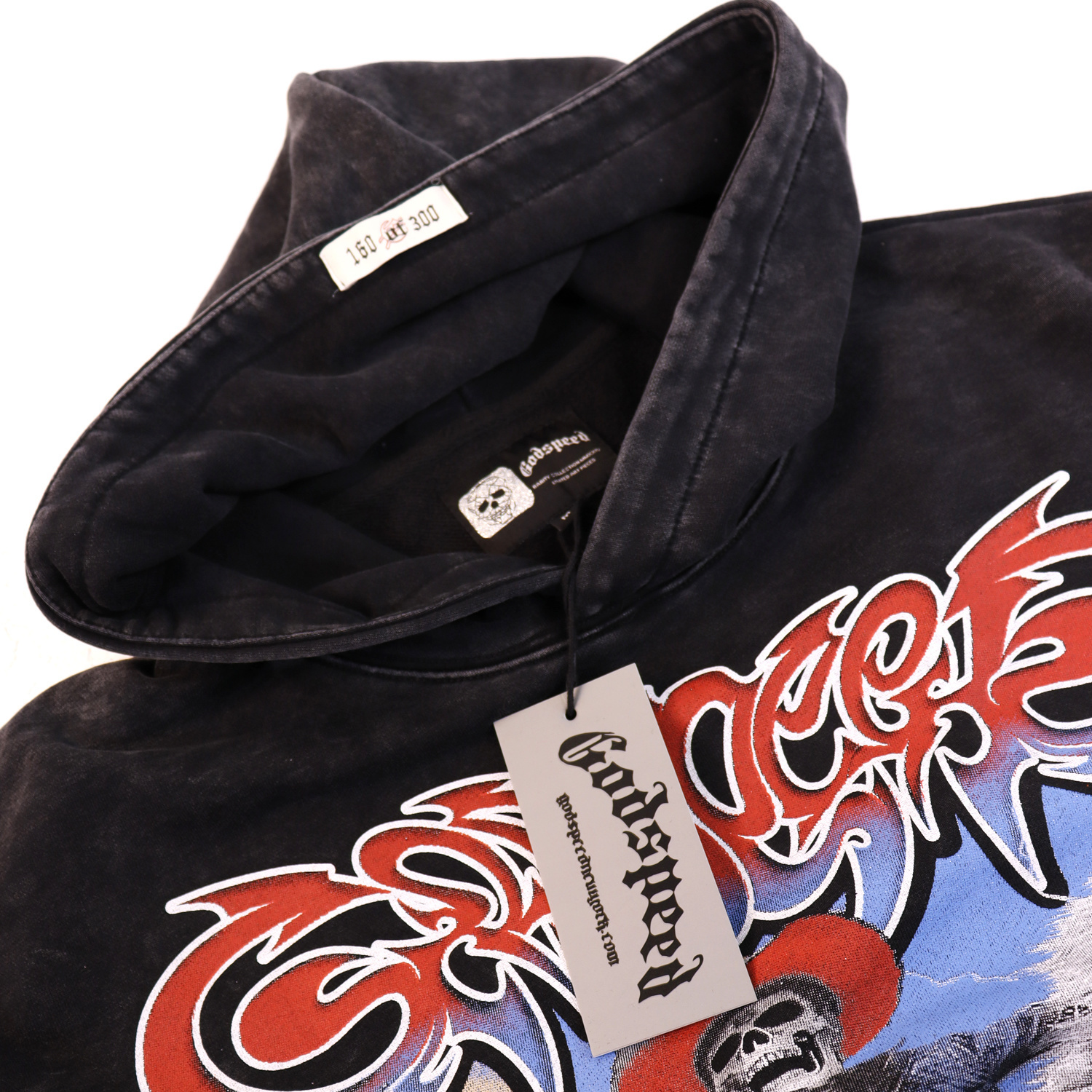 Godspeed Thoroughbred Hoodie #5539 Washed Black/Apricot