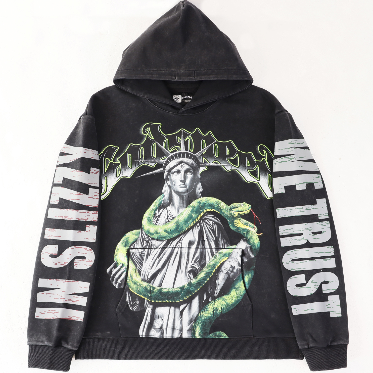 Godspeed Top 5 Slizzy VVS Hoodie #5538 Washed Black/Apricot