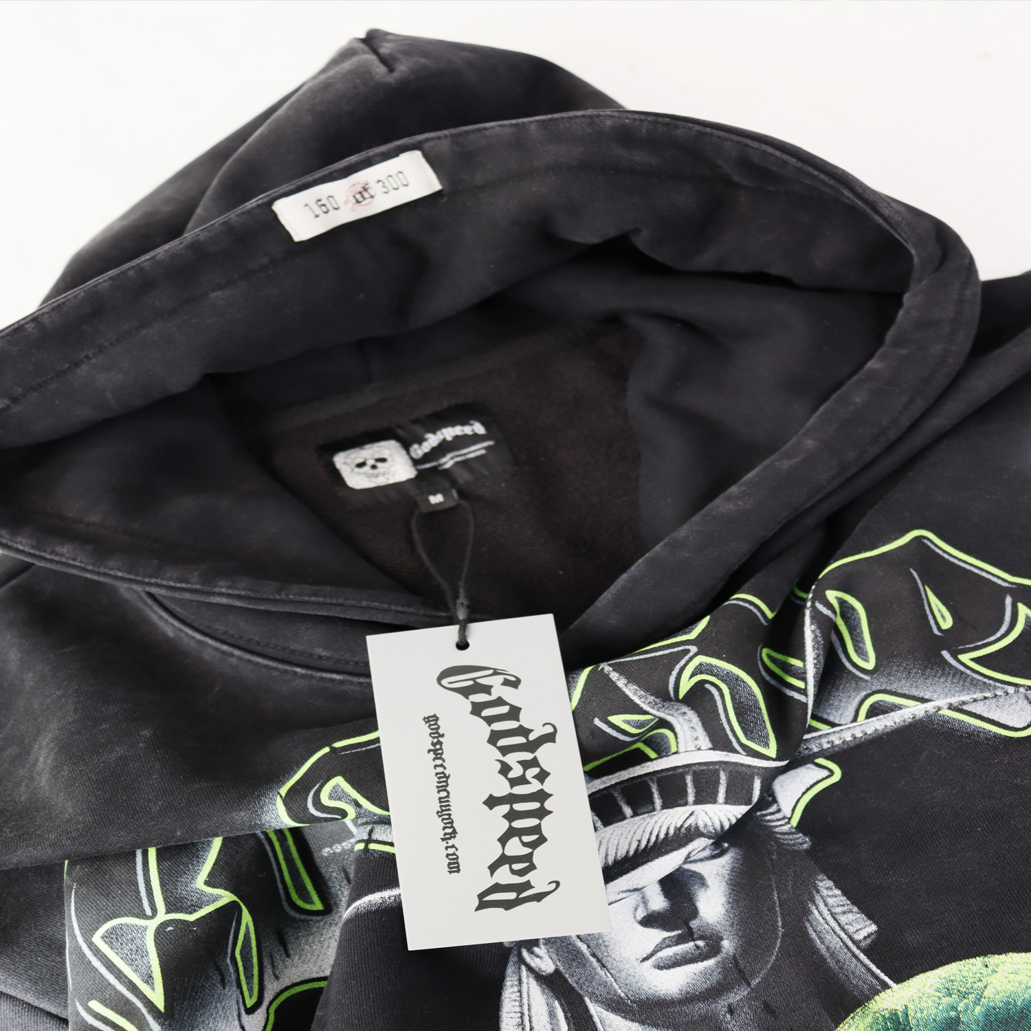 Godspeed Top 5 Slizzy VVS Hoodie #5538 Washed Black/Apricot