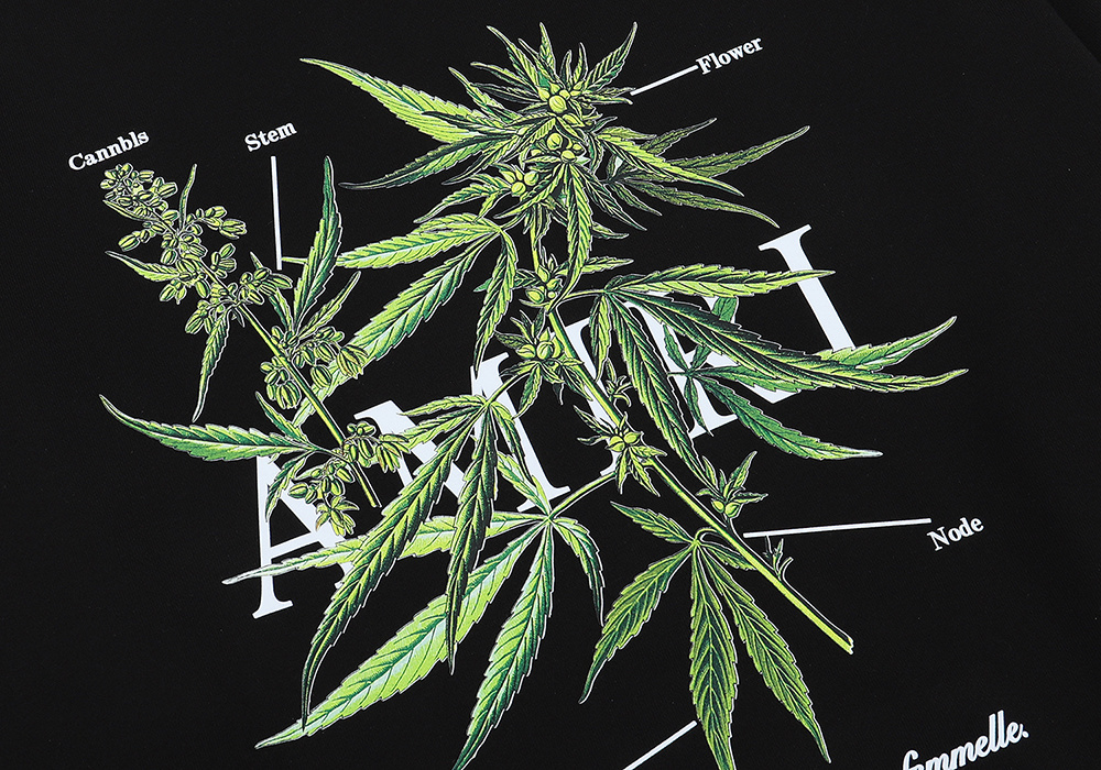 AMIRI Botanical Print Hoodie #9216 Black/White