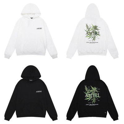 AMIRI Botanical Print Hoodie #9216 Black/White 02