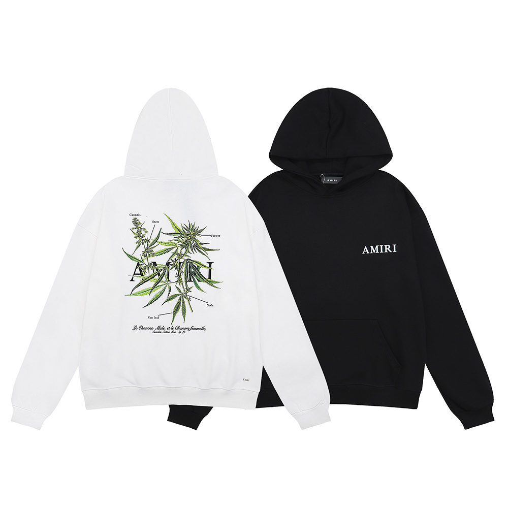 AMIRI Botanical Print Hoodie #9216 Black/White
