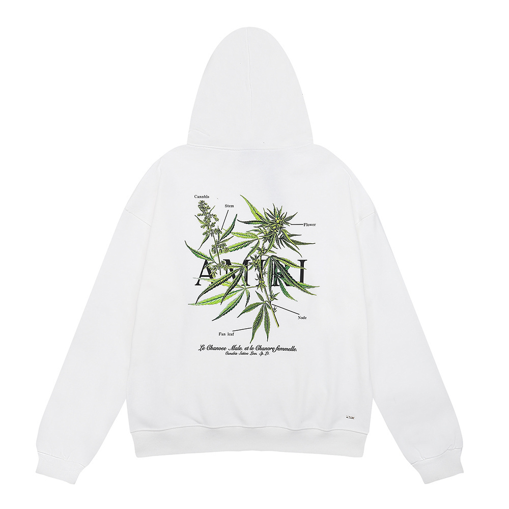 AMIRI Botanical Print Hoodie #9216 Black/White