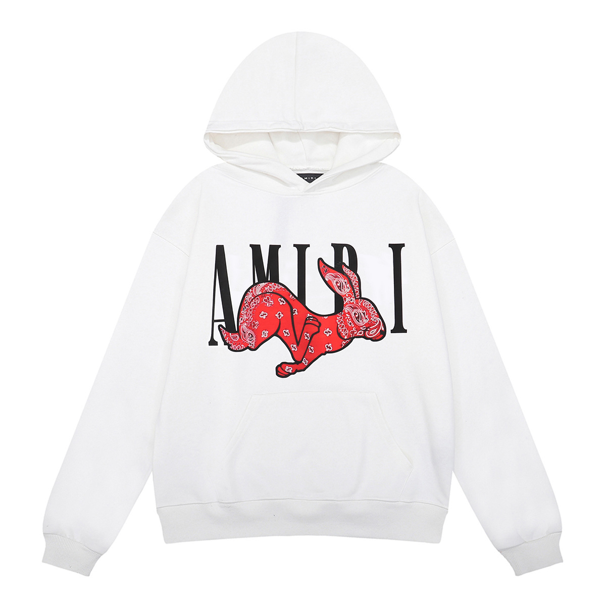 AMIRI Cny Rabbit Logo Hoodie #9261 Black/White
