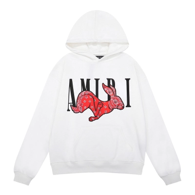 AMIRI Cny Rabbit Logo Hoodie #9261 Black/White 02