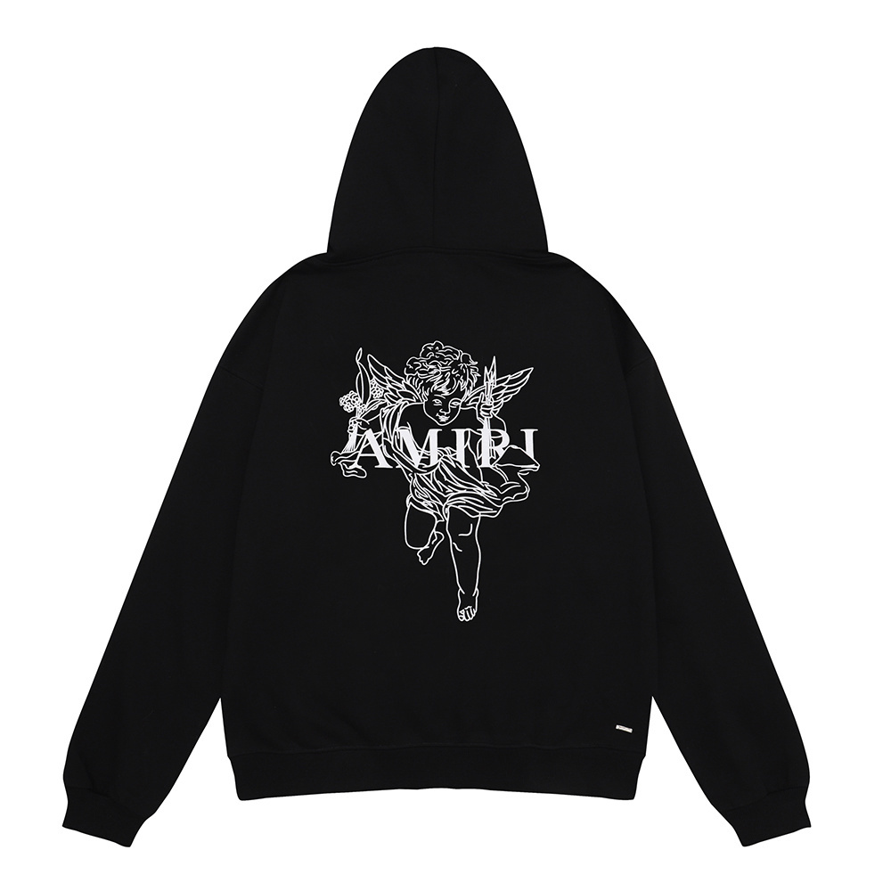 AMIRI Cupid Angel Print Hoodie #9218 Black