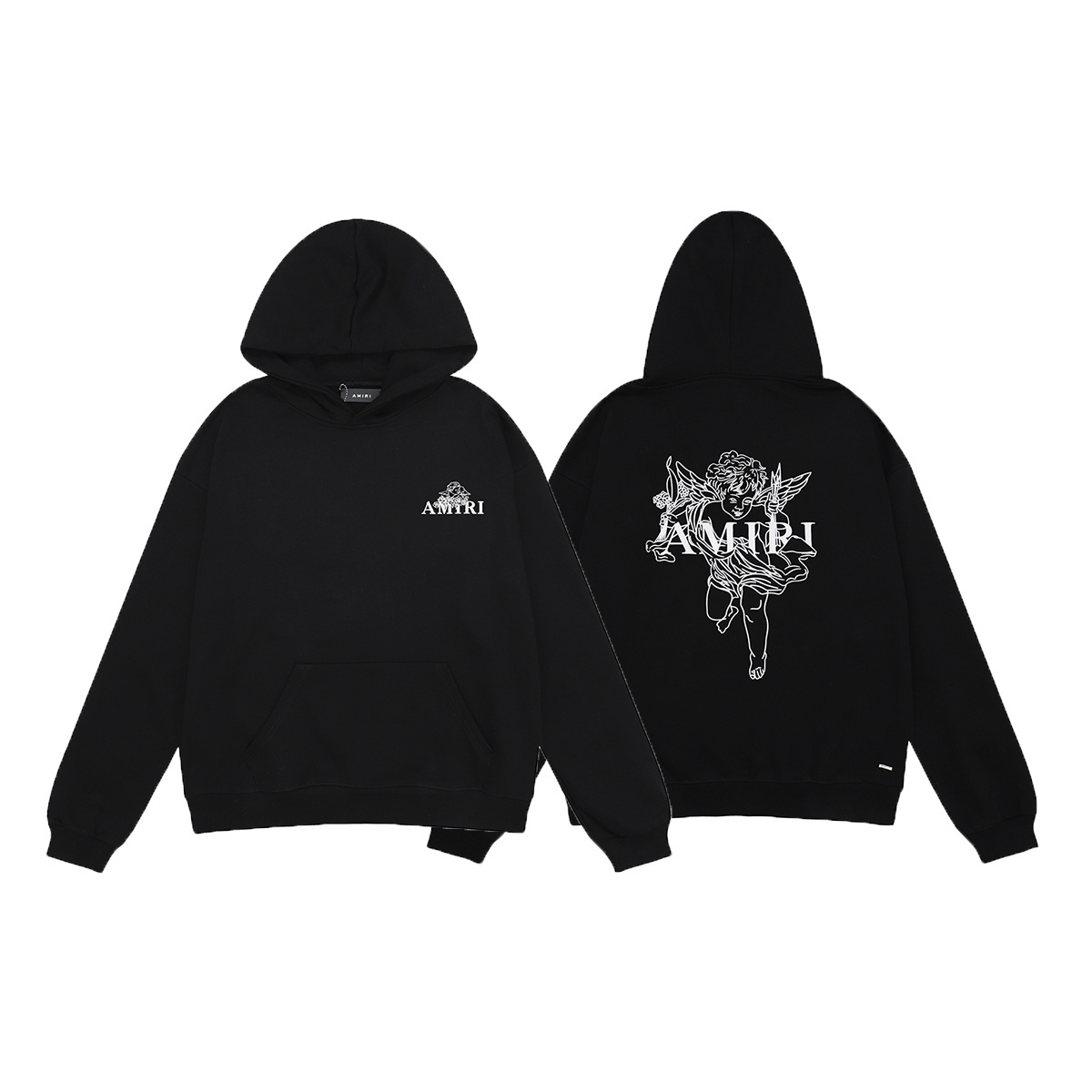 AMIRI Cupid Angel Print Hoodie #9218 Black