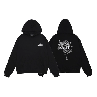 AMIRI Cupid Angel Print Hoodie #9218 Black 02