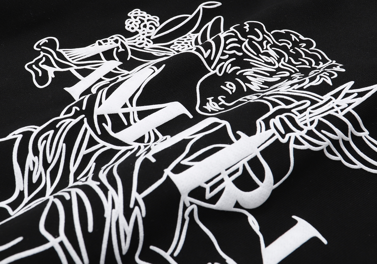 AMIRI Cupid Angel Print Hoodie #9218 Black