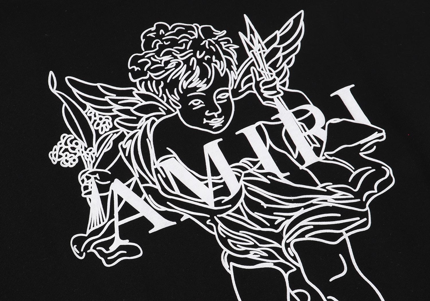 AMIRI Cupid Angel Print Hoodie #9218 Black