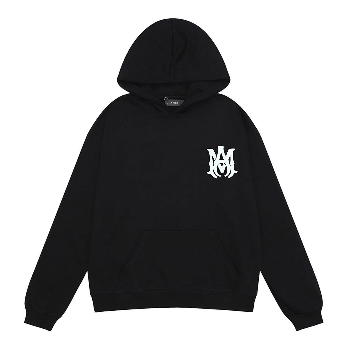 AMIRI M.A. Logo Embroidered Hoodie #9220 Black/White