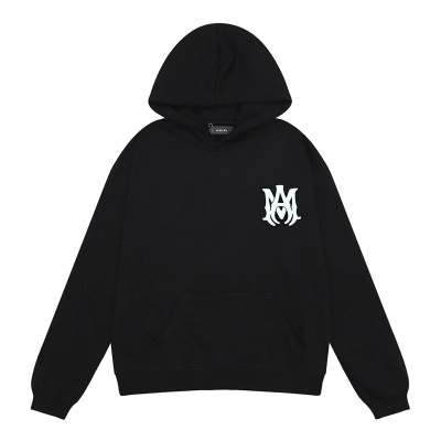 AMIRI M.A. Logo Embroidered Hoodie #9220 Black/White 01