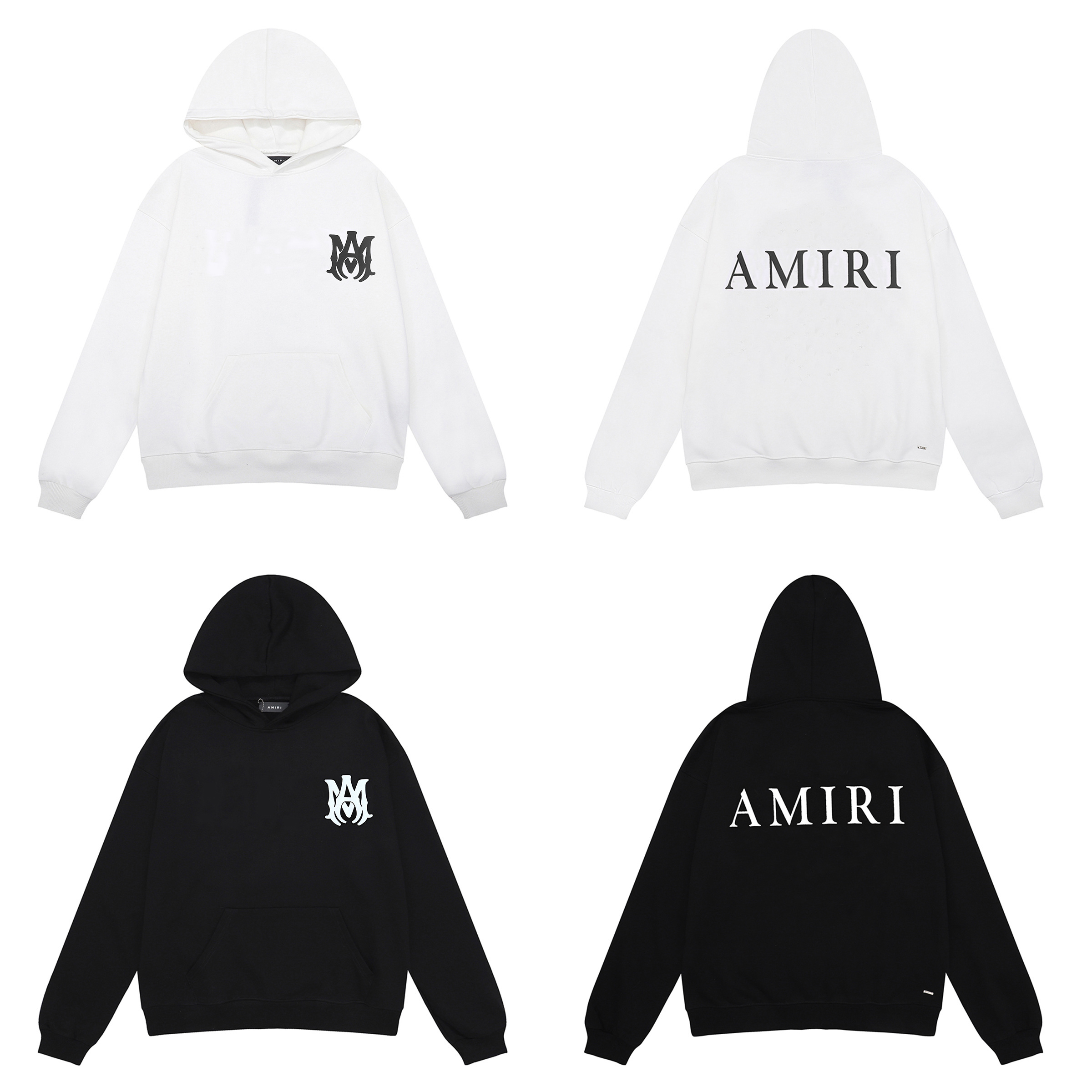 AMIRI M.A. Logo Embroidered Hoodie #9220 Black/White