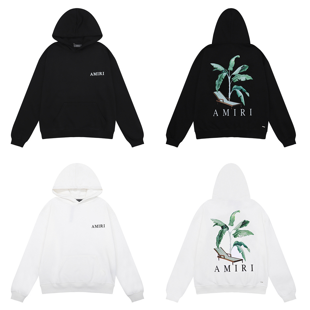 AMIRI Palm Tree Dubai Hoodie #9215 Black/White