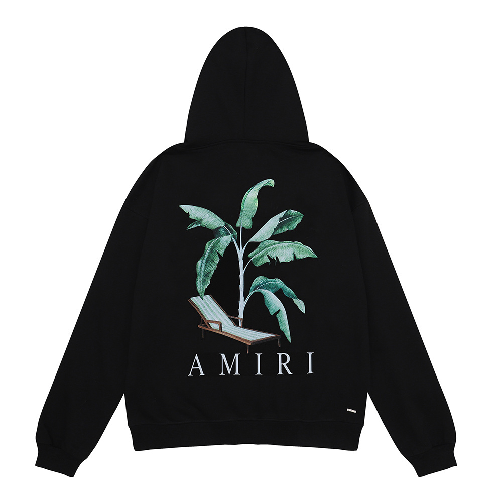 AMIRI Palm Tree Dubai Hoodie #9215 Black/White