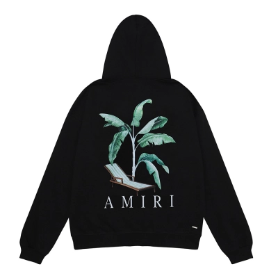 AMIRI Palm Tree Dubai Hoodie #9215 Black/White 01