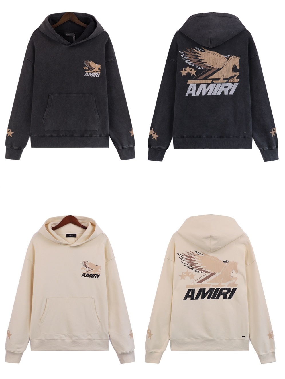 AMIRI Pegasus Hoodie #5890 Black/Apricot
