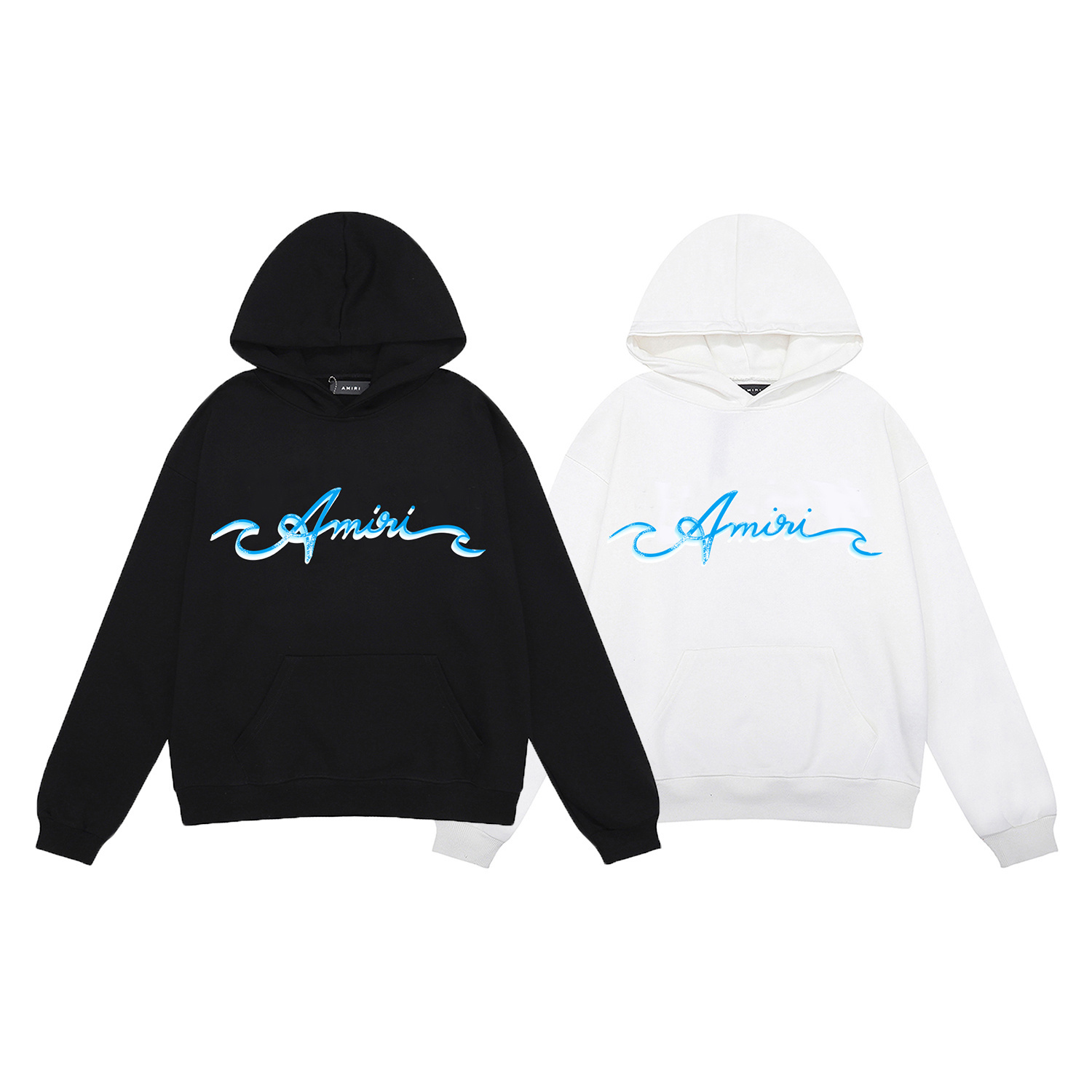 AMIRI Wave Logo Hoodie #9281 Black/White