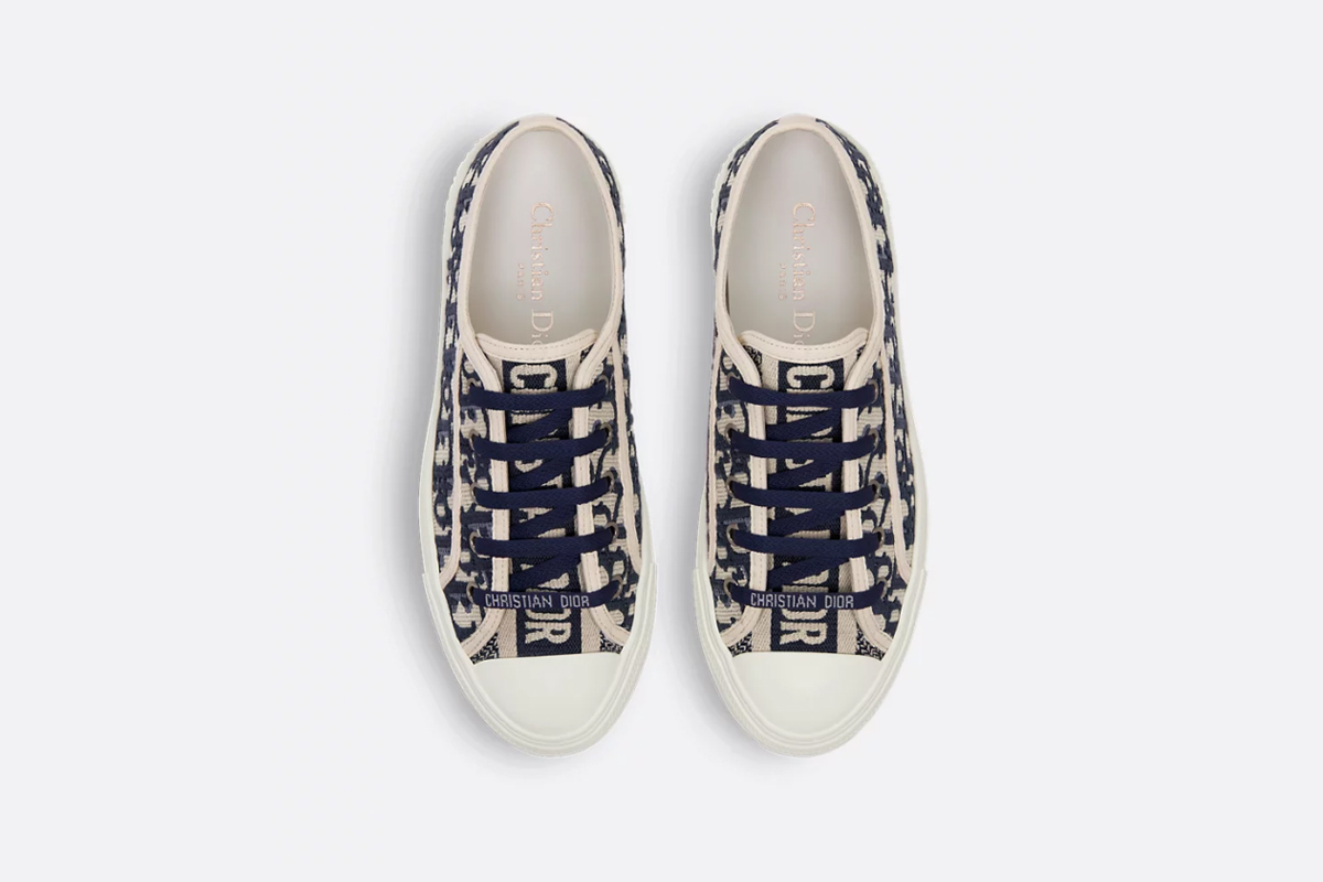 Dior Walk'n'Dior Sneaker Deep Blue Oblique Embroidered Cotton KCK211OBE_S56B