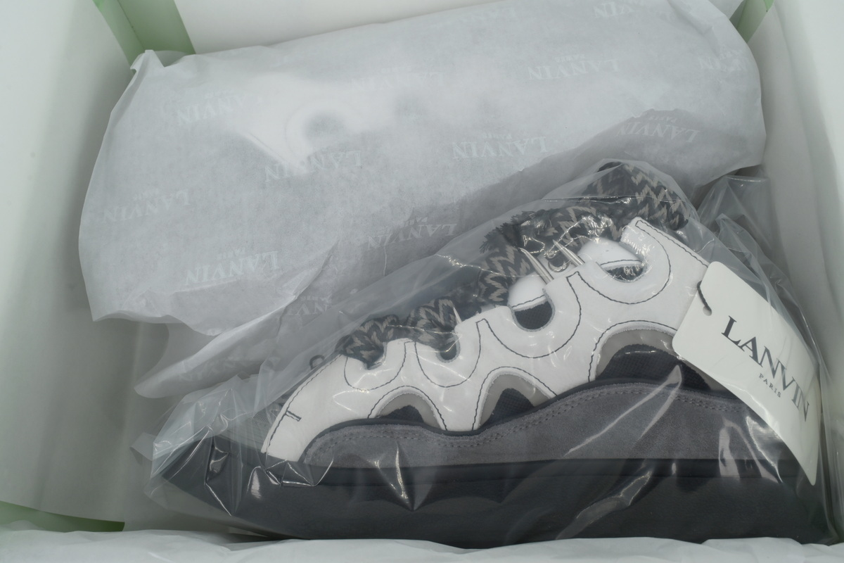 Lanvin Curb Sneakers Black White and Gray