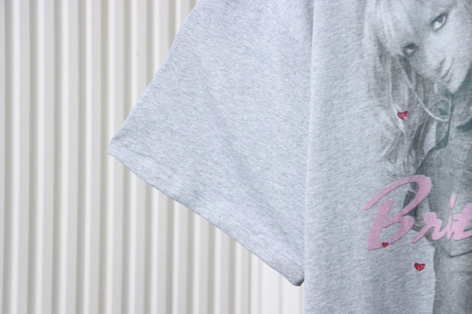 Balenciaga Music Britney Spears Series T-shirt Light Grey & Pink