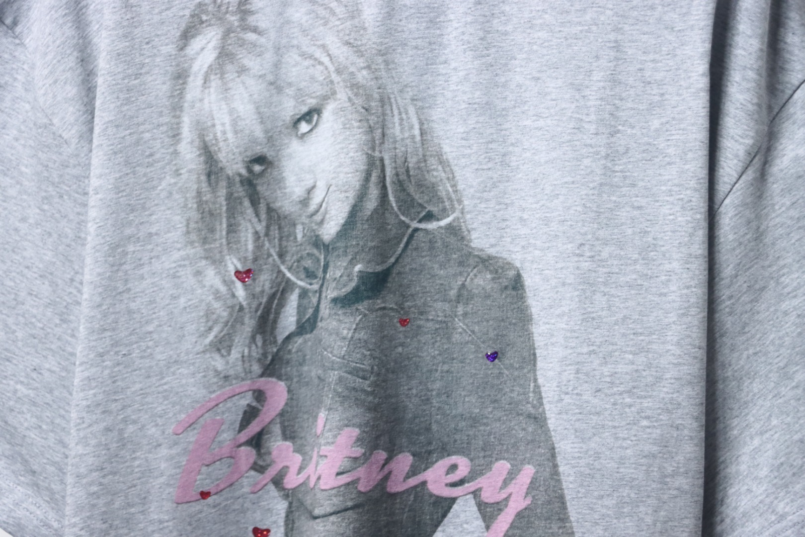 Balenciaga Music Britney Spears Series T-shirt Light Grey & Pink