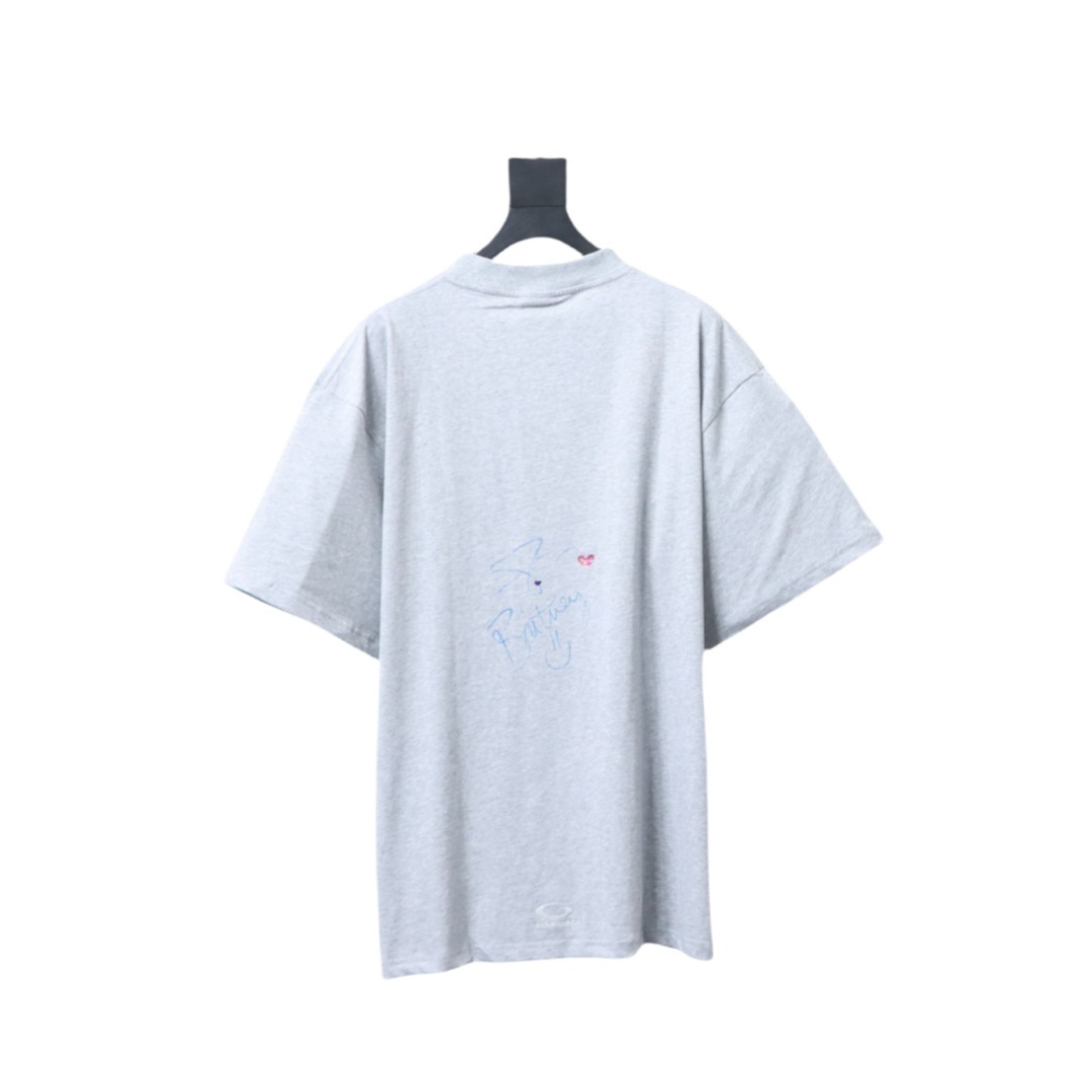 Balenciaga Music Britney Spears Series T-shirt Light Grey & Pink