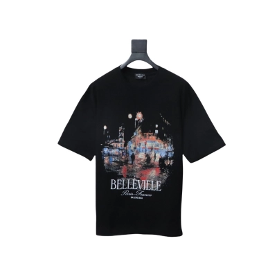 Balenciaga Night Scene Print T-shirt Black 01