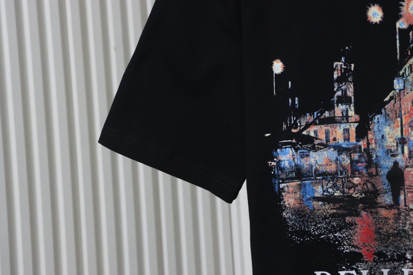 Balenciaga Night Scene Print T-shirt Black