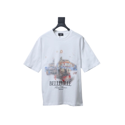 Balenciaga Night Scene Print T-shirt White 01