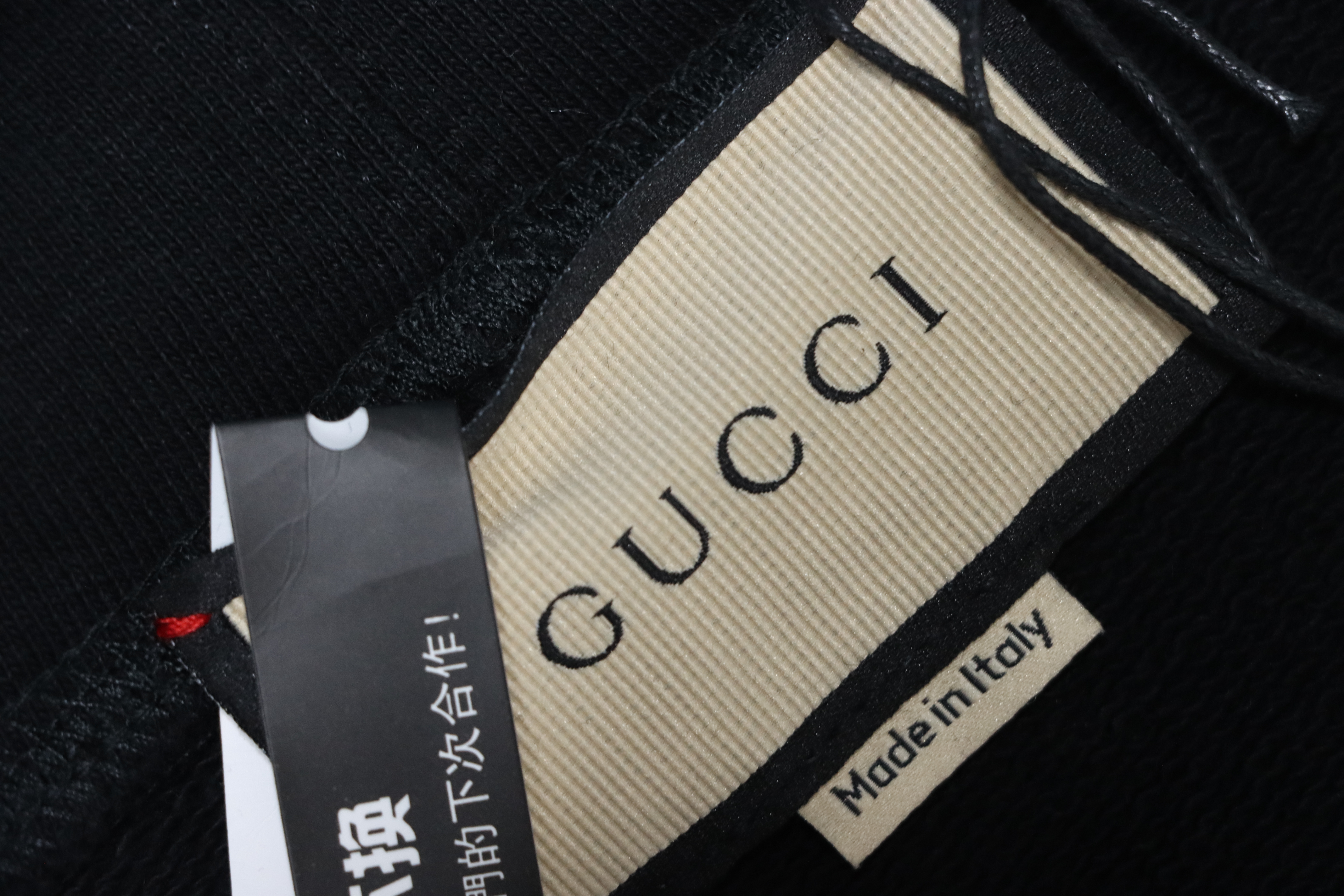 Gucci Cotton Black Hoodie with Blade Print 
