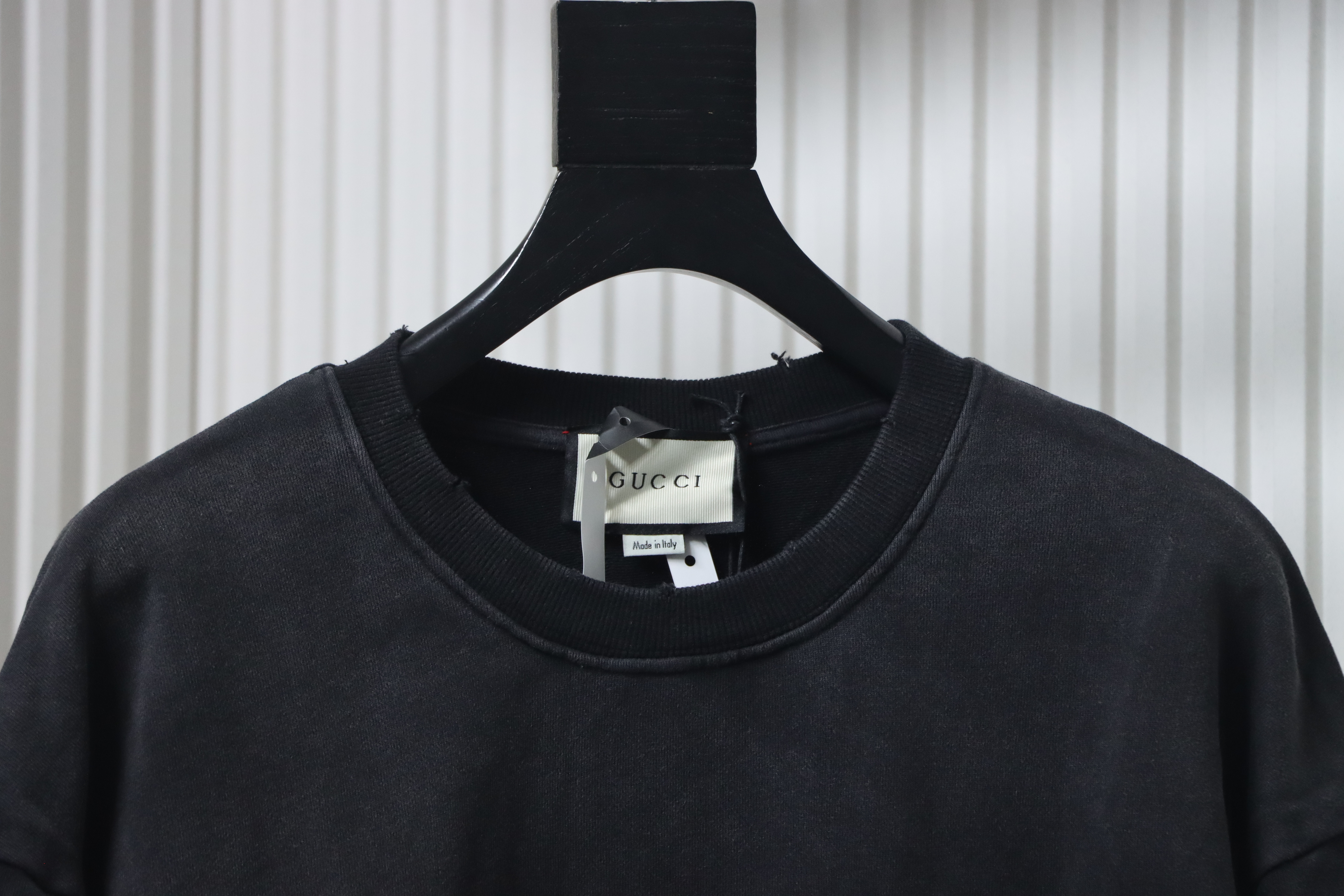 Gucci Hand-painted Letter Crewneck Sweatshirt Washed Black