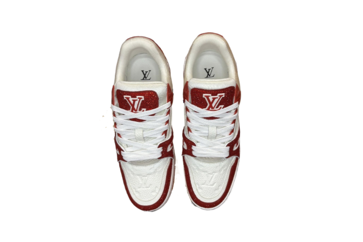 Louis Vuitton Trainer White Red Diamond