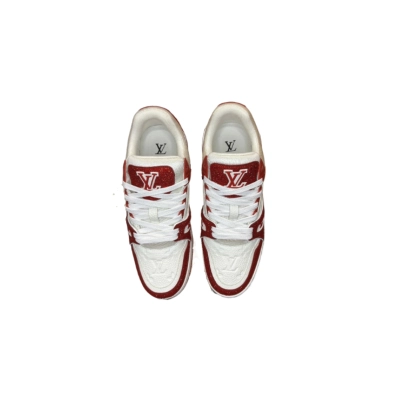 Louis Vuitton Trainer White Red Diamond 02