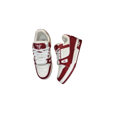Louis Vuitton Trainer White Red Diamond 01