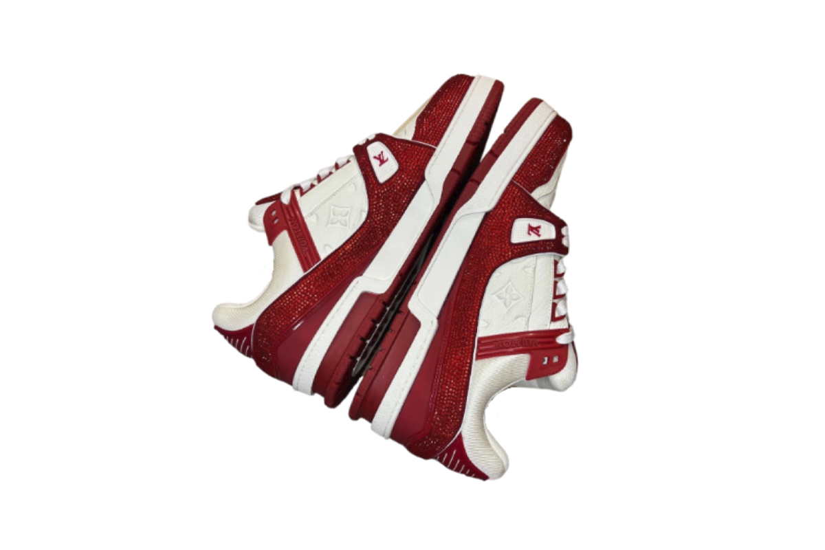 Louis Vuitton Trainer White Red Diamond