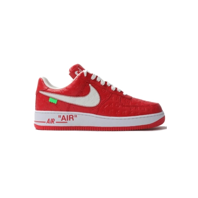 Louis Vuitton Trainer x Nike Air Force 1 Debossed  LV monogram Red & White 01