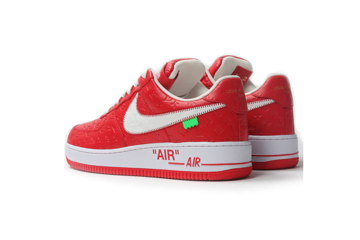 Louis Vuitton Trainer x Nike Air Force 1 Debossed  LV monogram Red & White