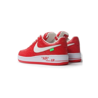 Louis Vuitton Trainer x Nike Air Force 1 Debossed  LV monogram Red & White 02